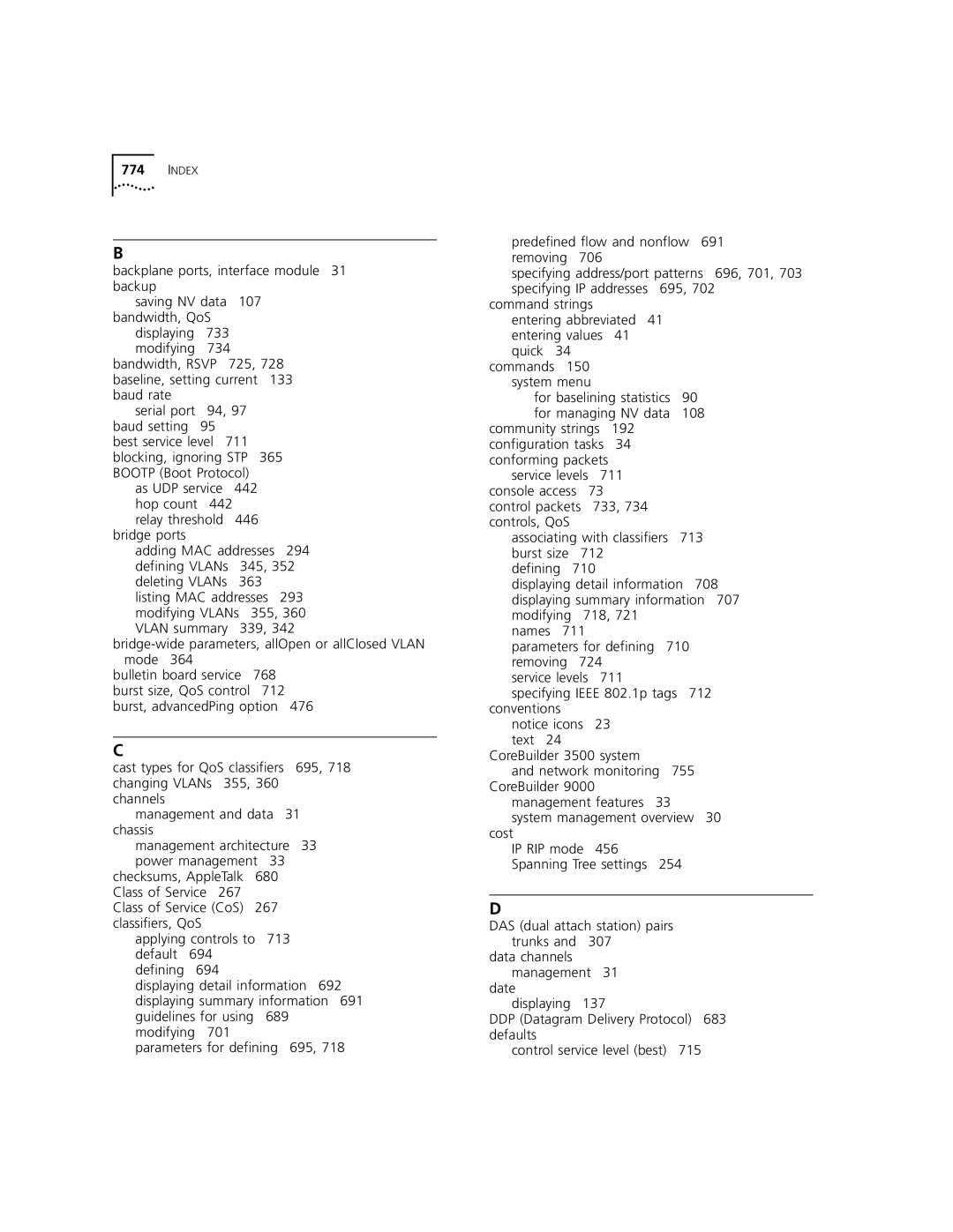 3Com 3500 manual Commands 150 system menu 