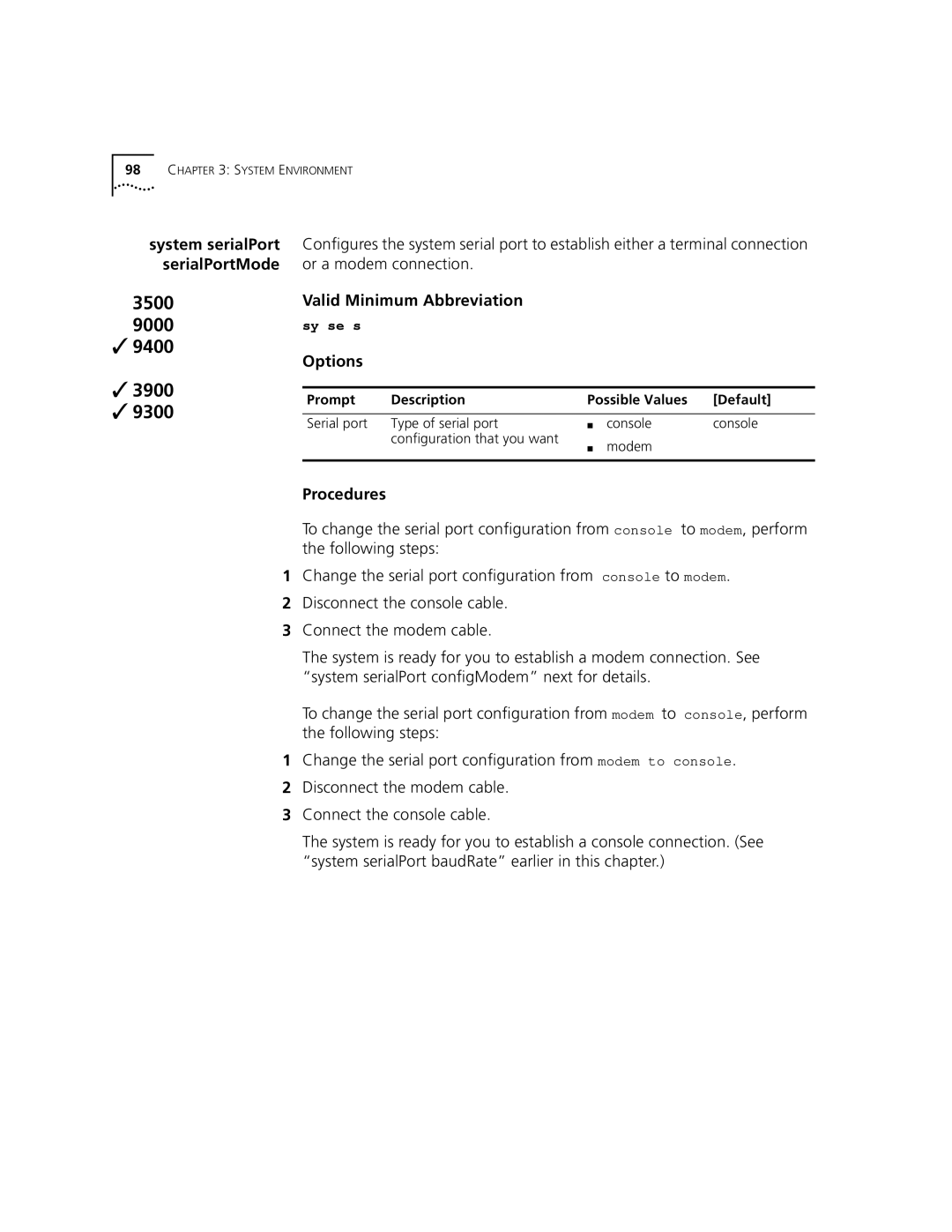 3Com 3500 manual Procedures 