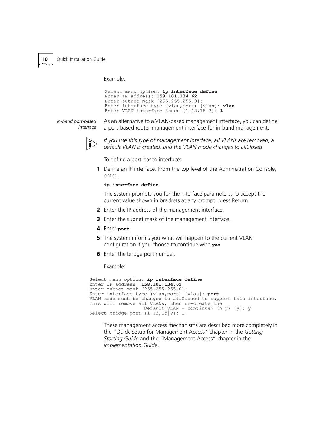 3Com 3500 appendix Example 