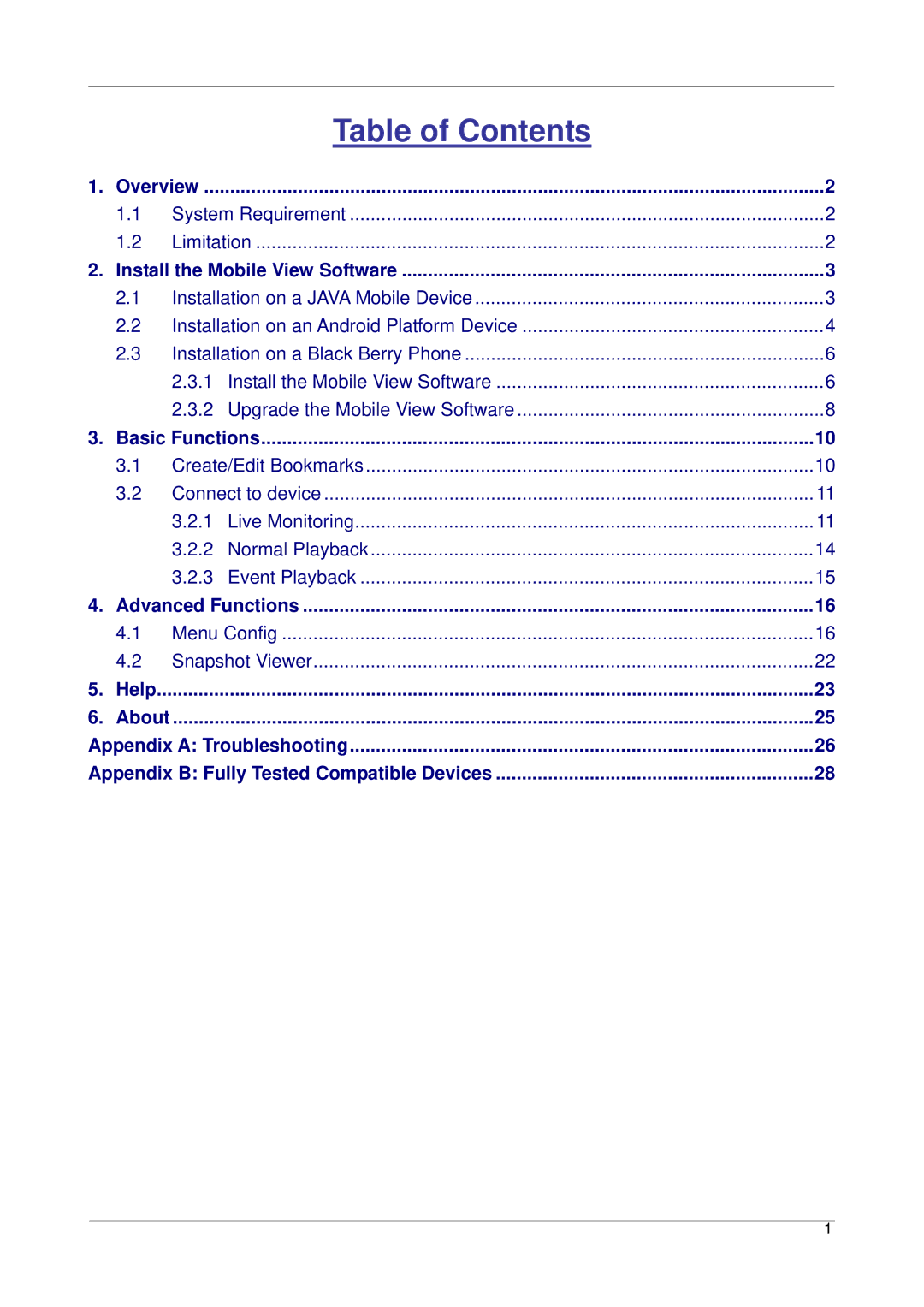 3Com 3.7.7, 3.7.8 user manual Table of Contents 