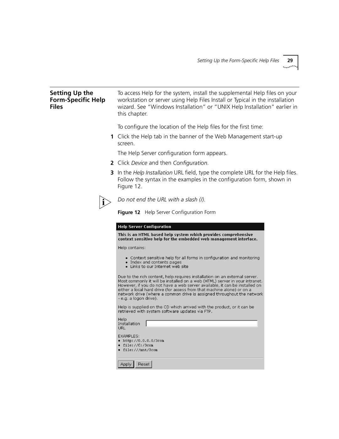 3Com 3900 manual Setting Up, Form-Specific Help, Files, This chapter 