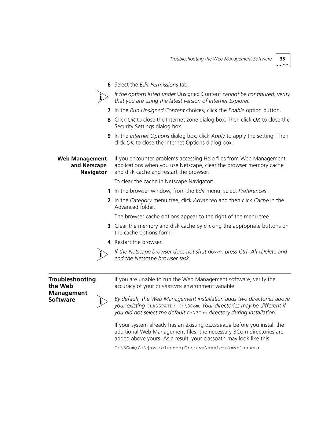 3Com 3900 manual Troubleshooting Web Management Software 