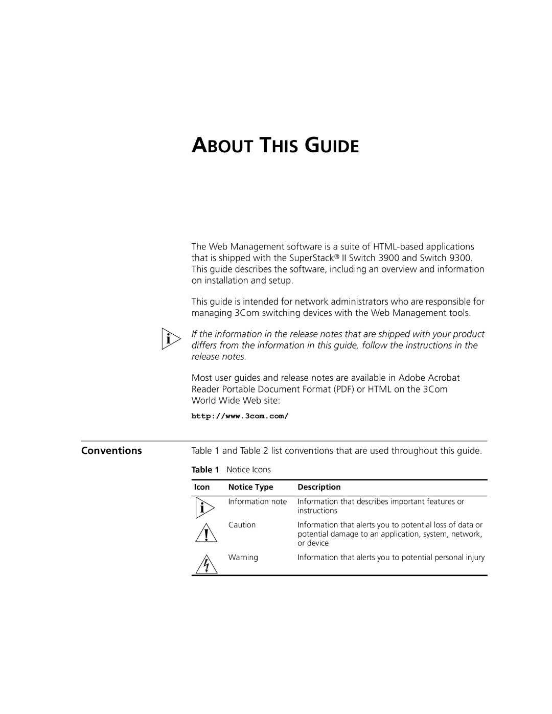 3Com 3900 manual About this Guide, Conventions 