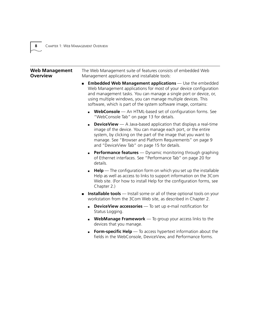 3Com 3900 manual Web Management, Overview 