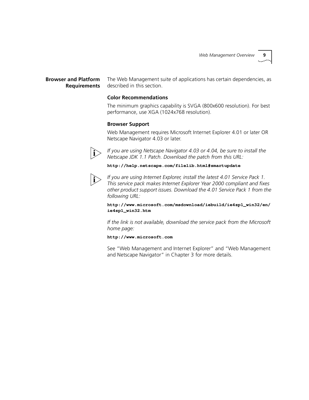 3Com 3900 manual Color Recommendations, Browser Support 