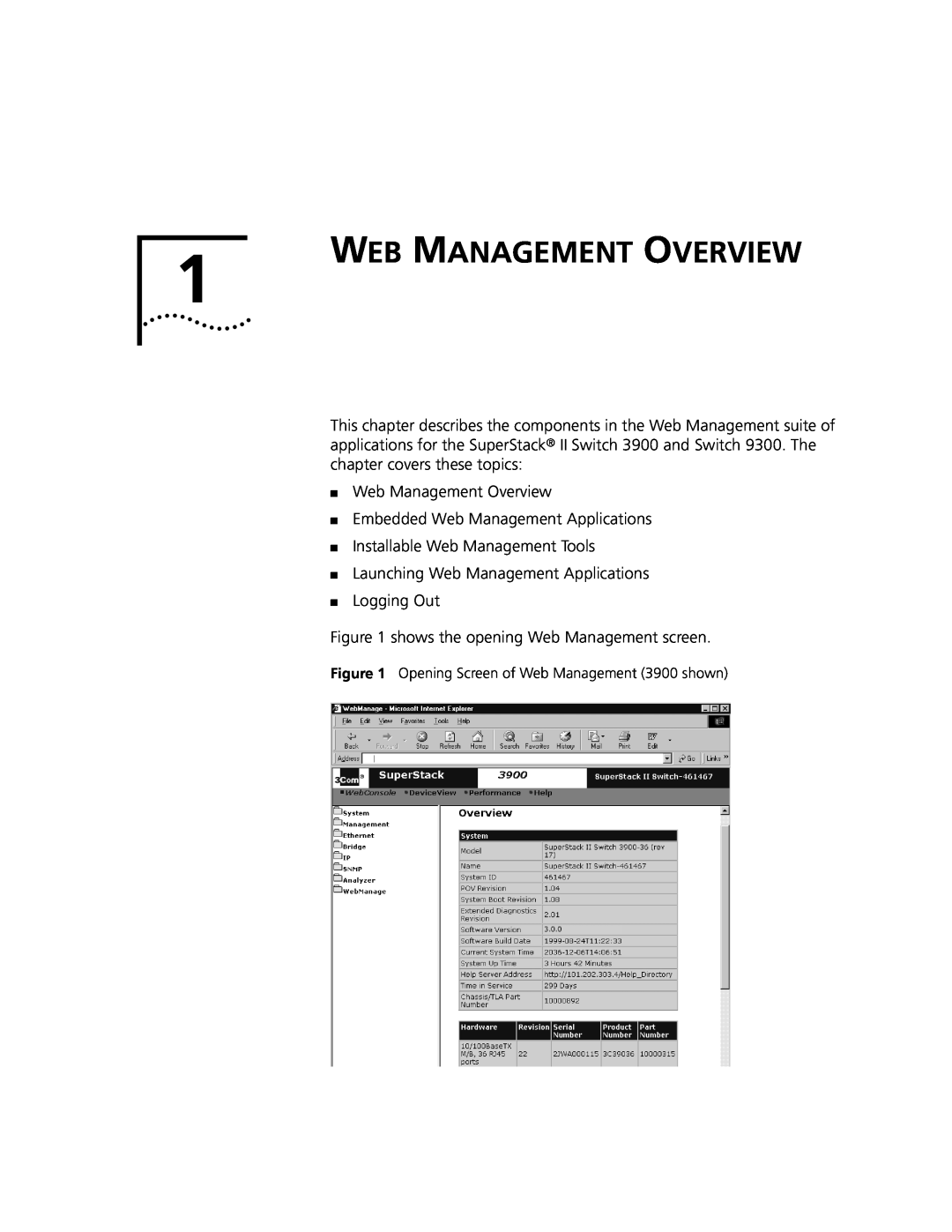 3Com 3900 manual Web Management Overview 