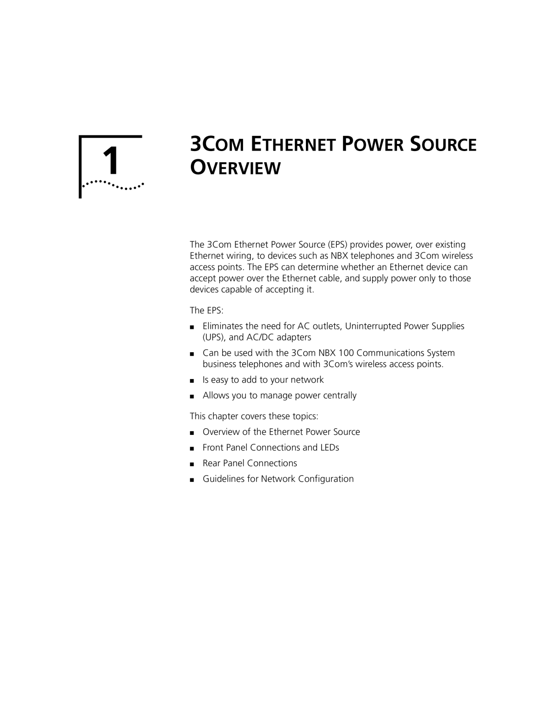 3Com 3C10220 manual 3COM Ethernet Power Source Overview 