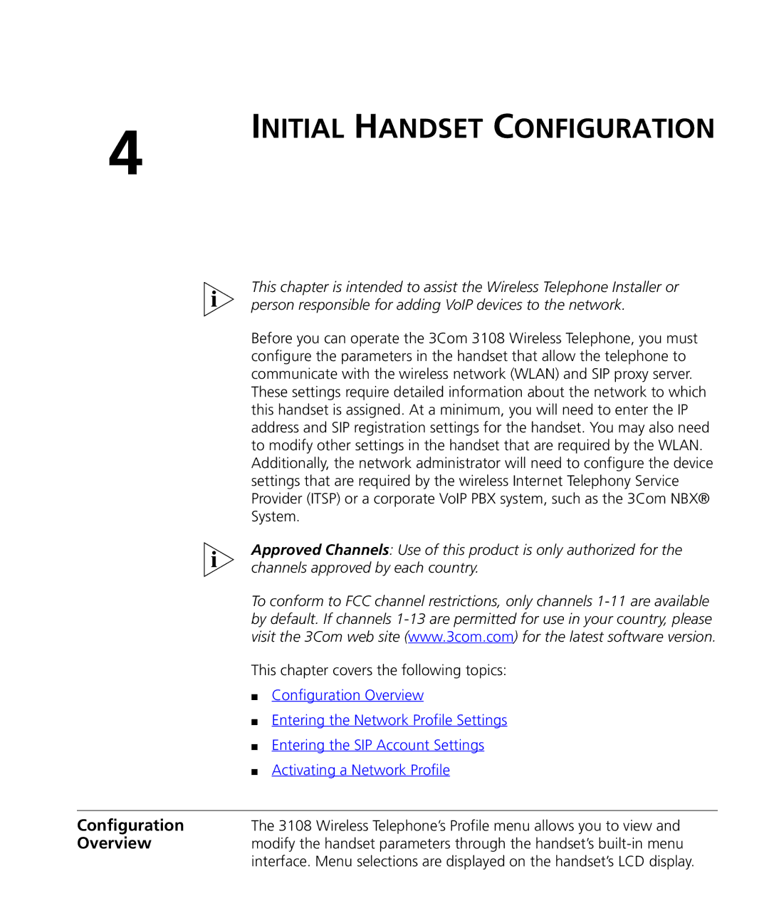 3Com 3C10408A manual Initial Handset Configuration, Overview 