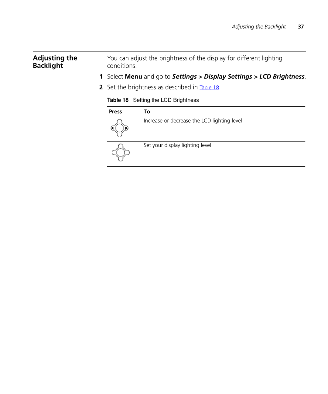 3Com 3C10408A manual Backlight, Conditions, Set the brightness as described in Table 