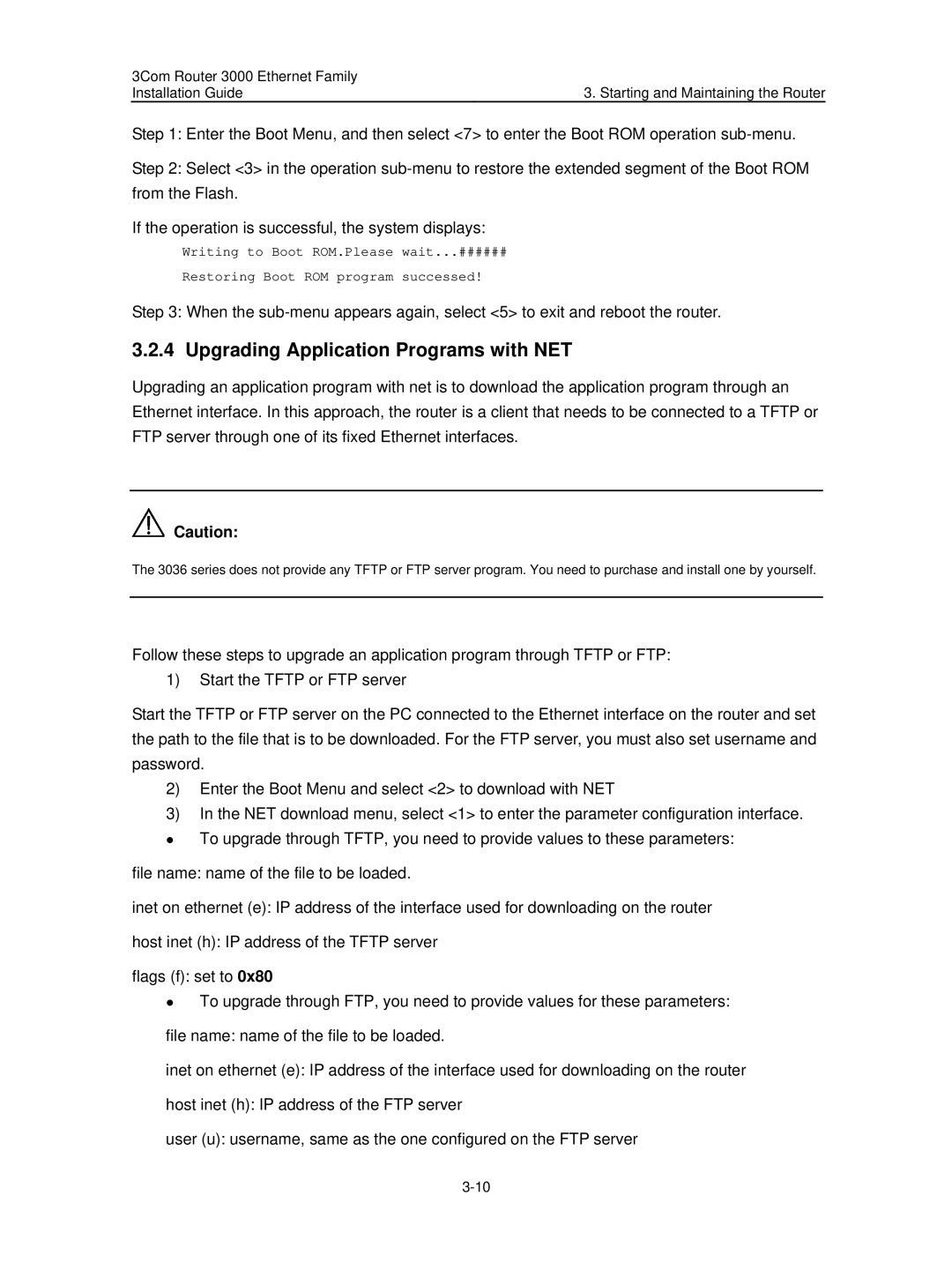 3Com 3C13636 manual Upgrading Application Programs with NET 