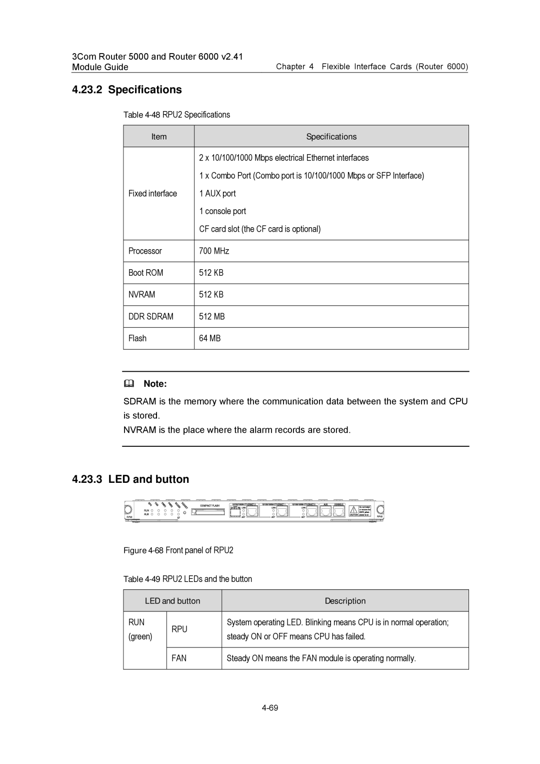 3Com 3C13701 3C13751 3C13755 3C13759 3C13840 3C13880 manual Specifications, LED and button Description 