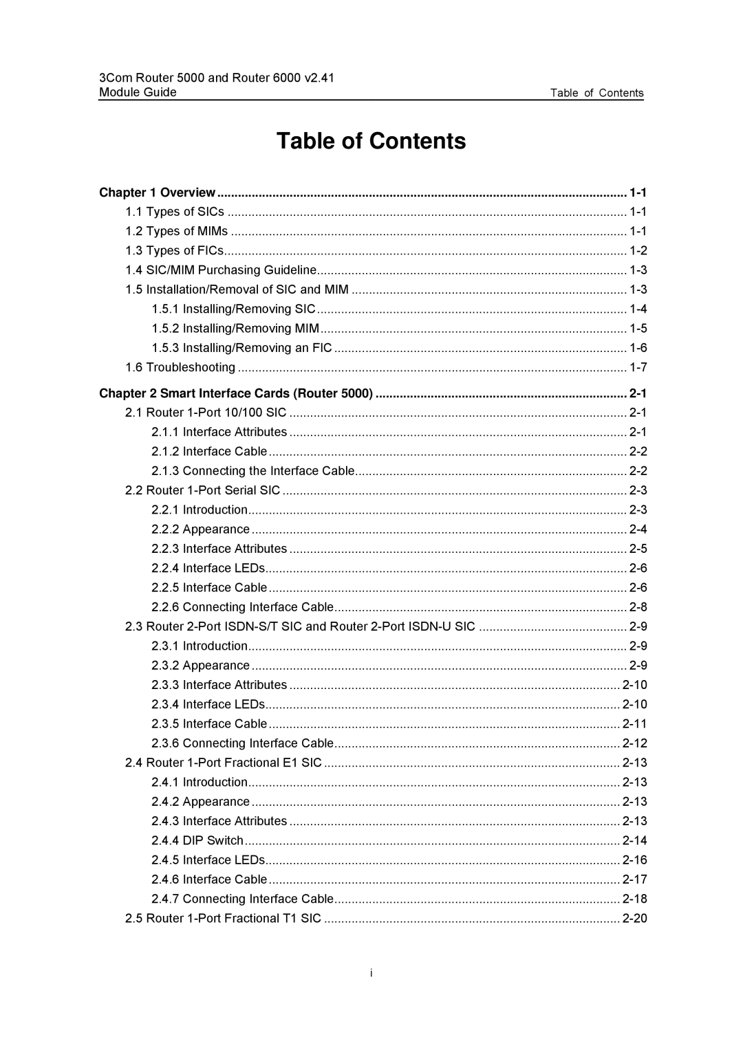 3Com 3C13701 3C13751 3C13755 3C13759 3C13840 3C13880 manual Table of Contents 