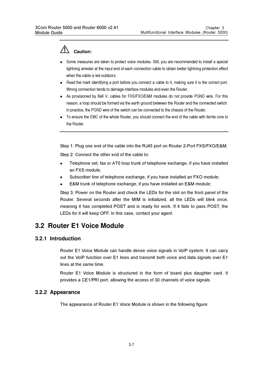 3Com 3C13751, 3C13759, 3C13701, 3C13880, 3C13840 manual Router E1 Voice Module, Introduction 