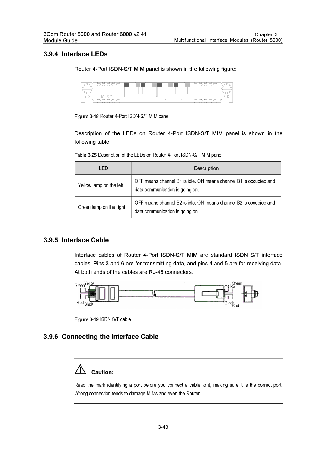 3Com 3C13701 3C13751 3C13755 3C13759 3C13840 3C13880 manual 49ISDN S/T cable 