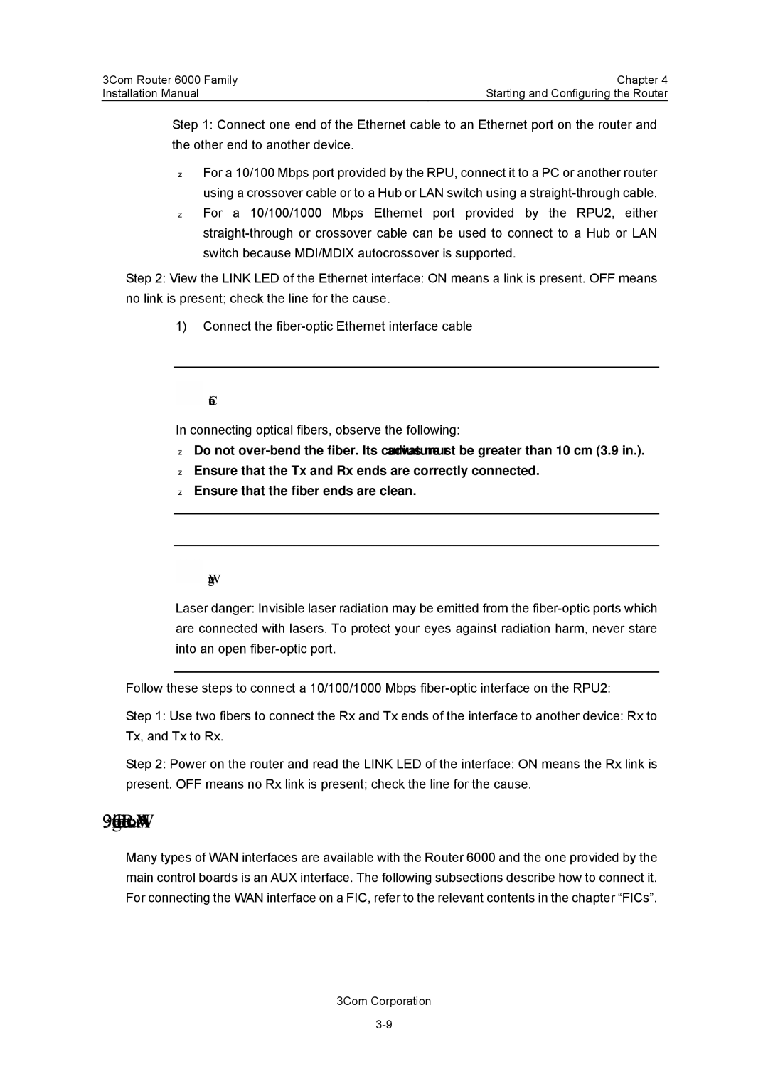 3Com 3C13840, 3C13880 manual Connecting the Router to a WAN 