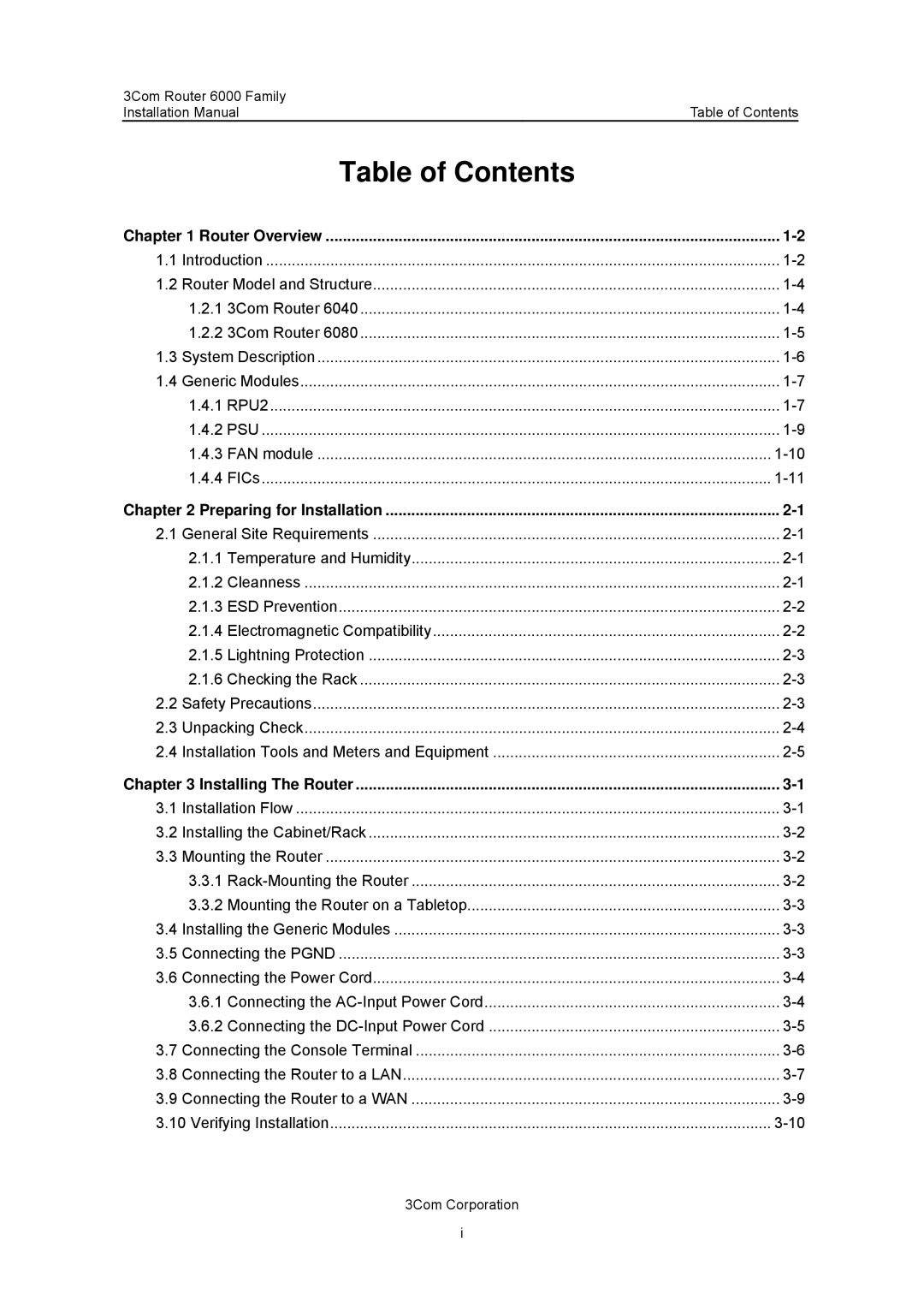 3Com 3C13840, 3C13880 manual Table of Contents 