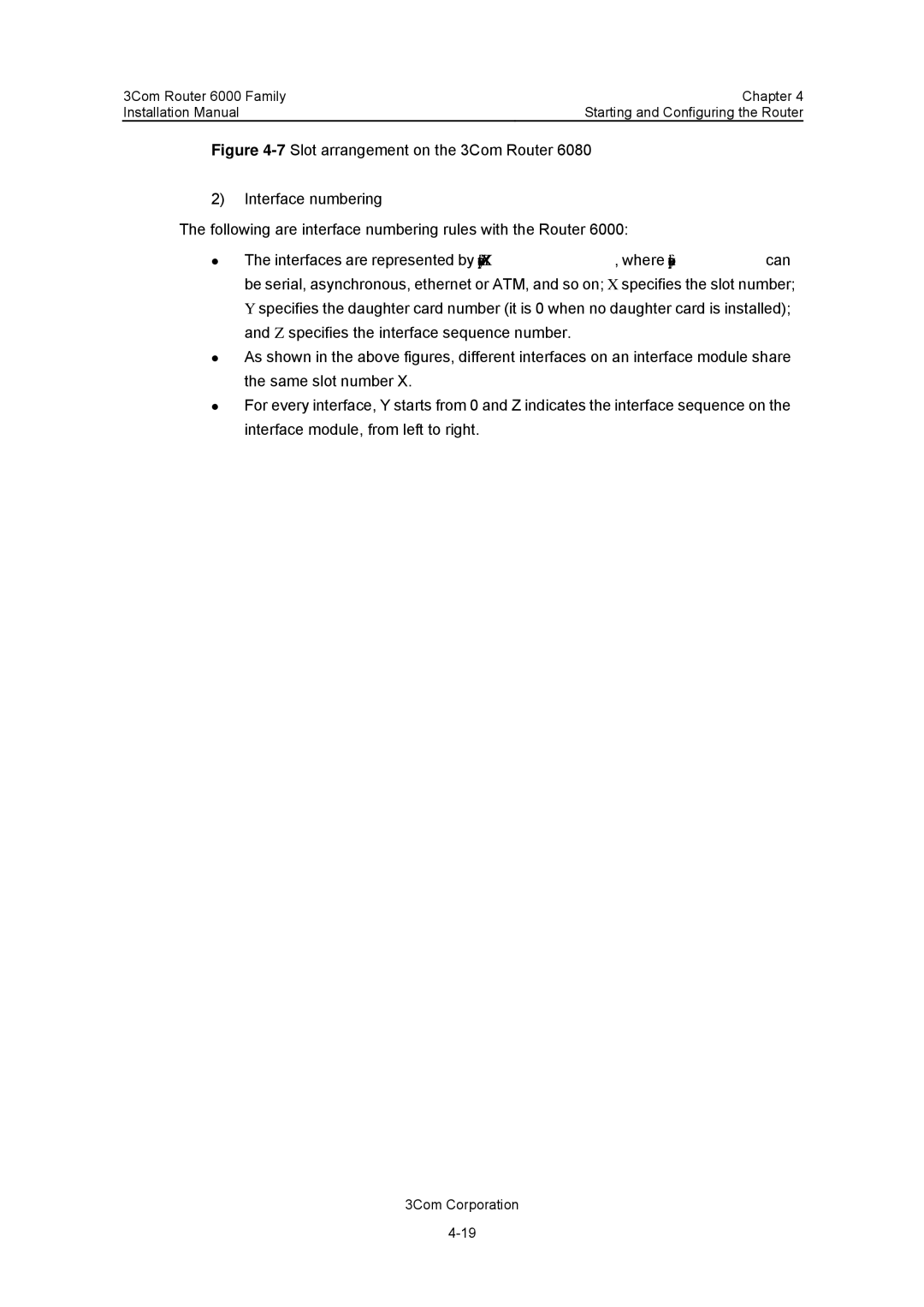 3Com 3C13840, 3C13880 manual 3Com Router 6000 Family Chapter Installation Manual 