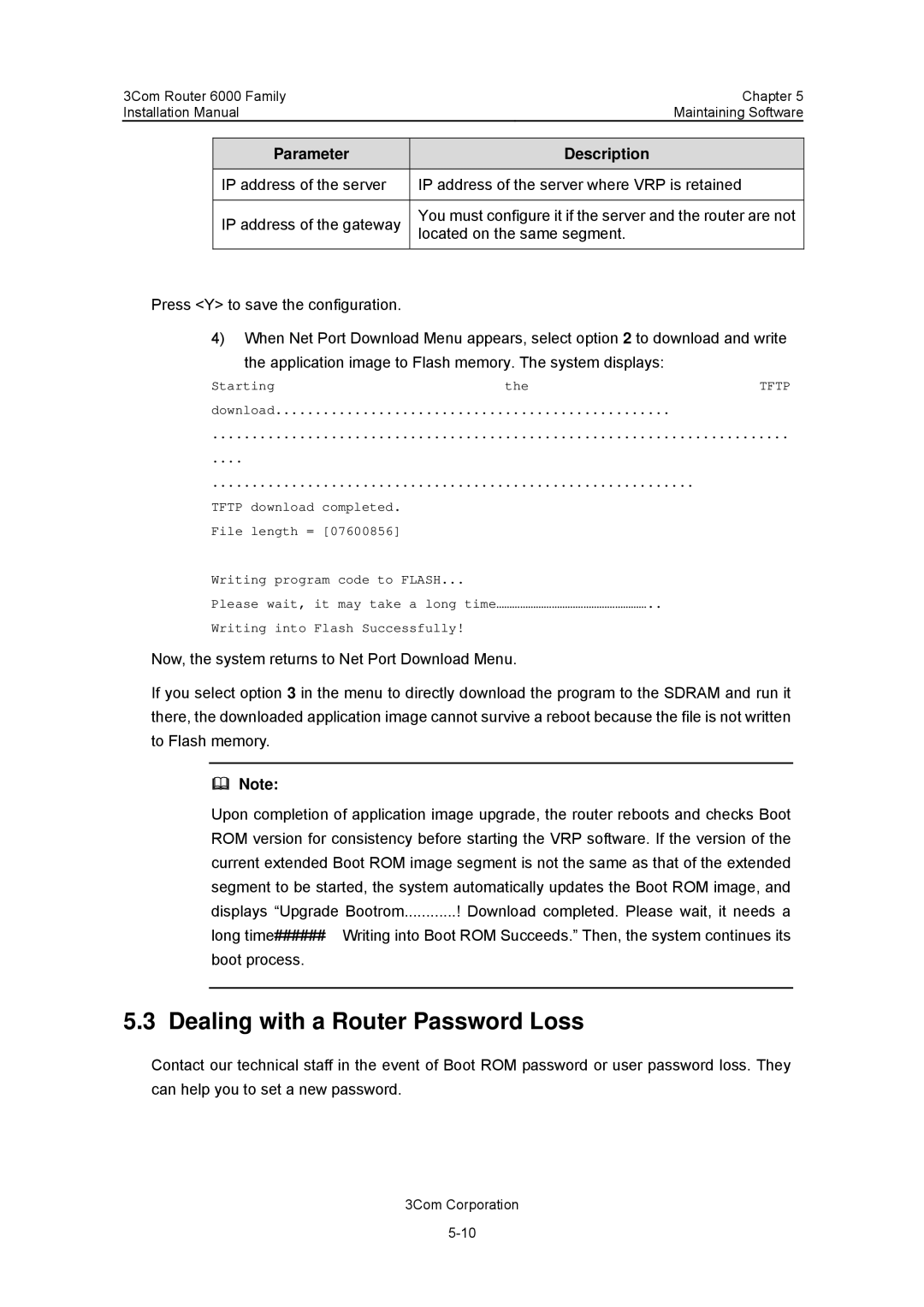 3Com 3C13840, 3C13880 manual Dealing with a Router Password Loss 