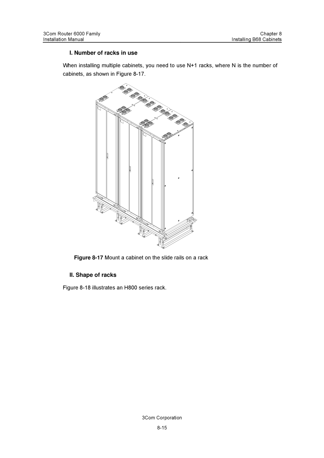 3Com 3C13840, 3C13880 manual Number of racks in use, II. Shape of racks 