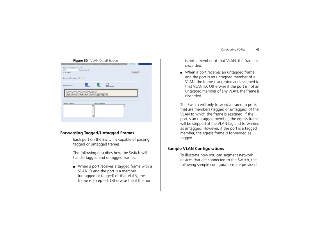 3Com 3C16491 manual Forwarding Tagged/Untagged Frames, Sample Vlan Configurations 