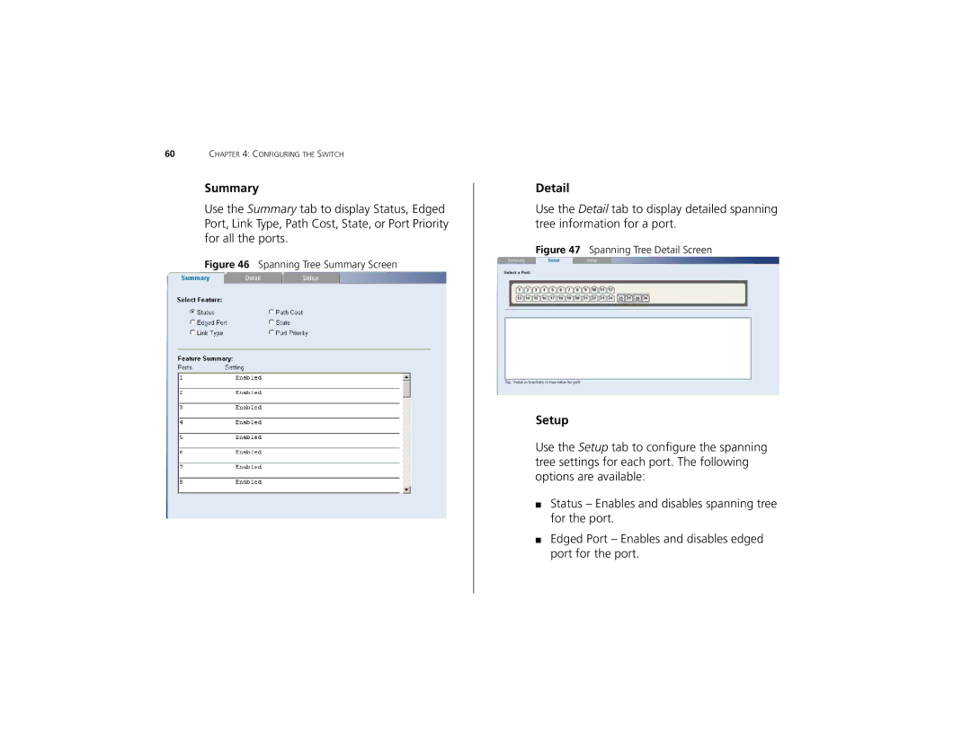 3Com 3C16491 manual Spanning Tree Summary Screen 