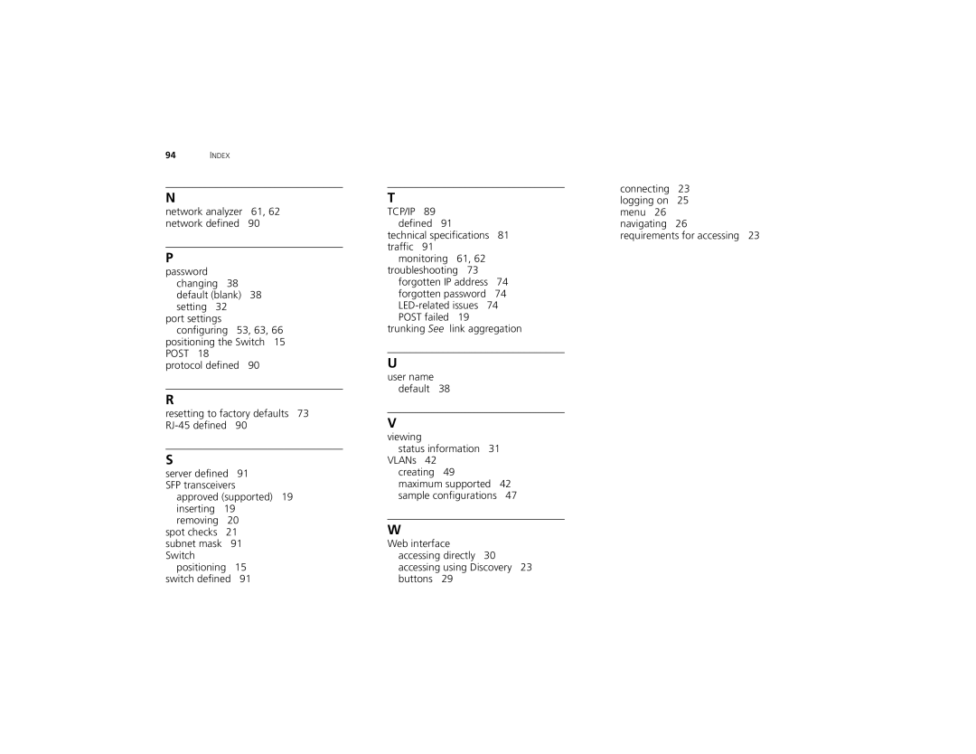 3Com 3C16491 manual Index 