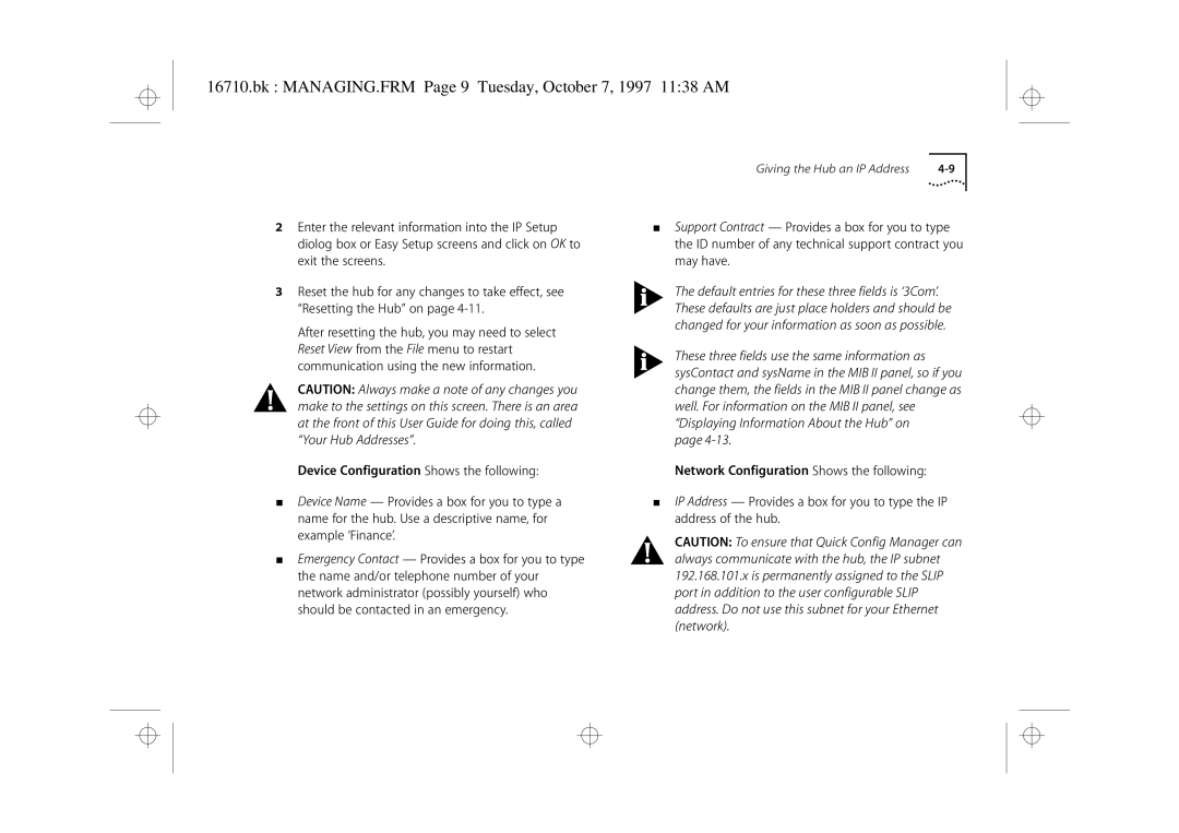 3Com 3C16710 manual Bk MANAGING.FRM Page 9 Tuesday, October 7, 1997 1138 AM 