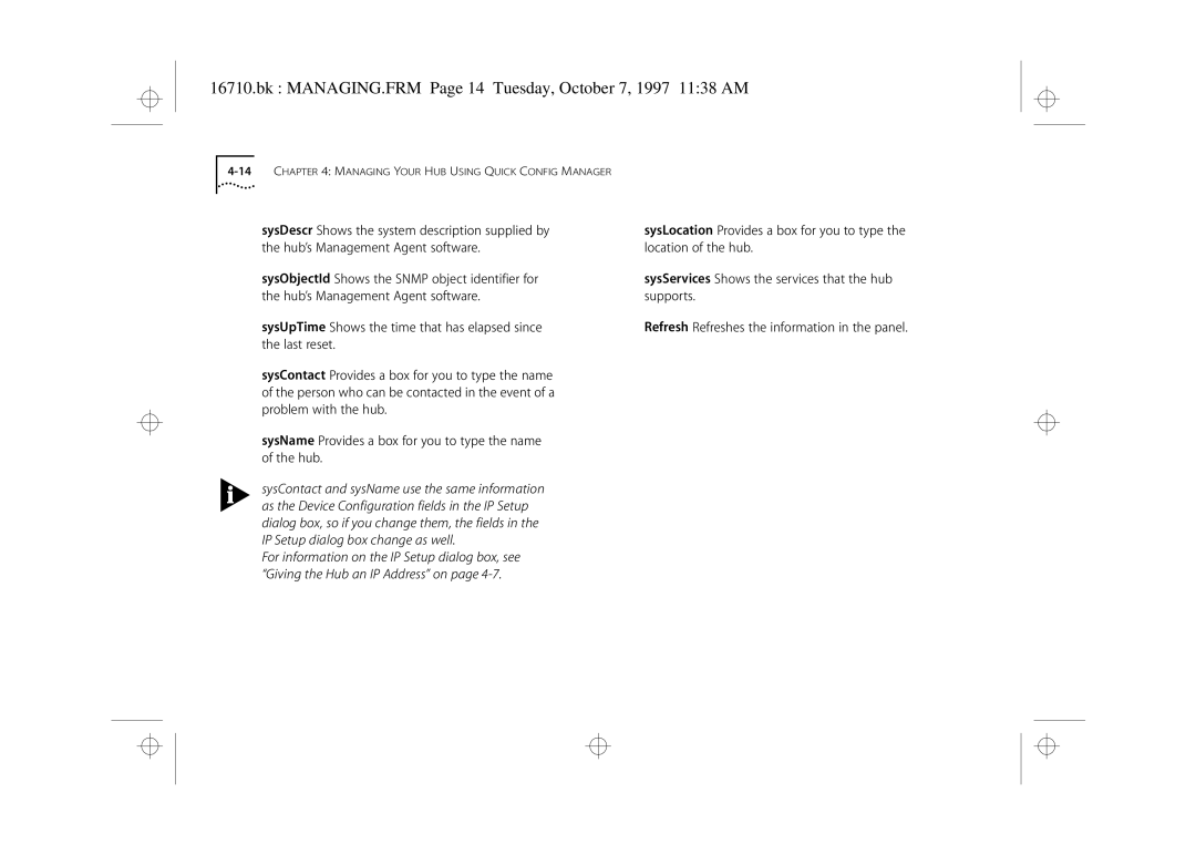 3Com 3C16710 manual Bk MANAGING.FRM Page 14 Tuesday, October 7, 1997 1138 AM 