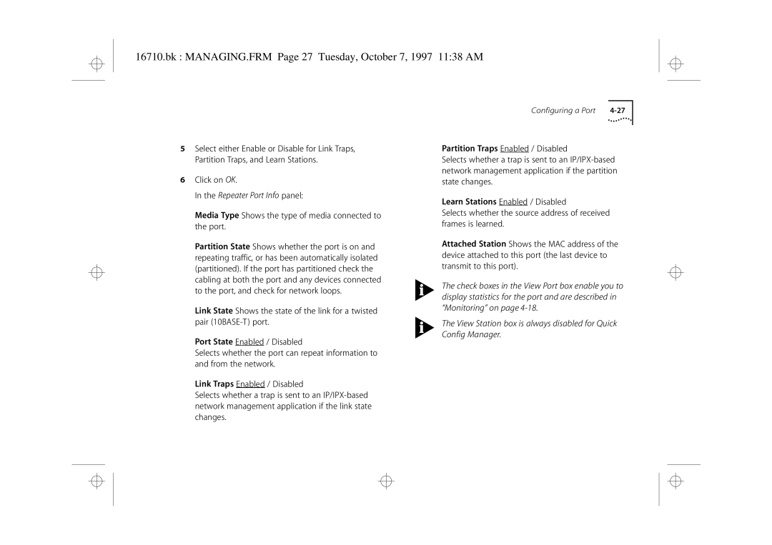 3Com 3C16710 manual Bk MANAGING.FRM Page 27 Tuesday, October 7, 1997 1138 AM 