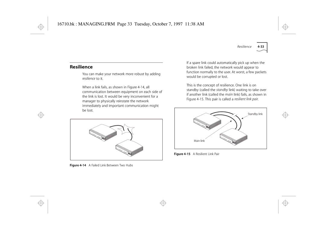 3Com 3C16710 manual Resilience, Bk MANAGING.FRM Page 33 Tuesday, October 7, 1997 1138 AM 