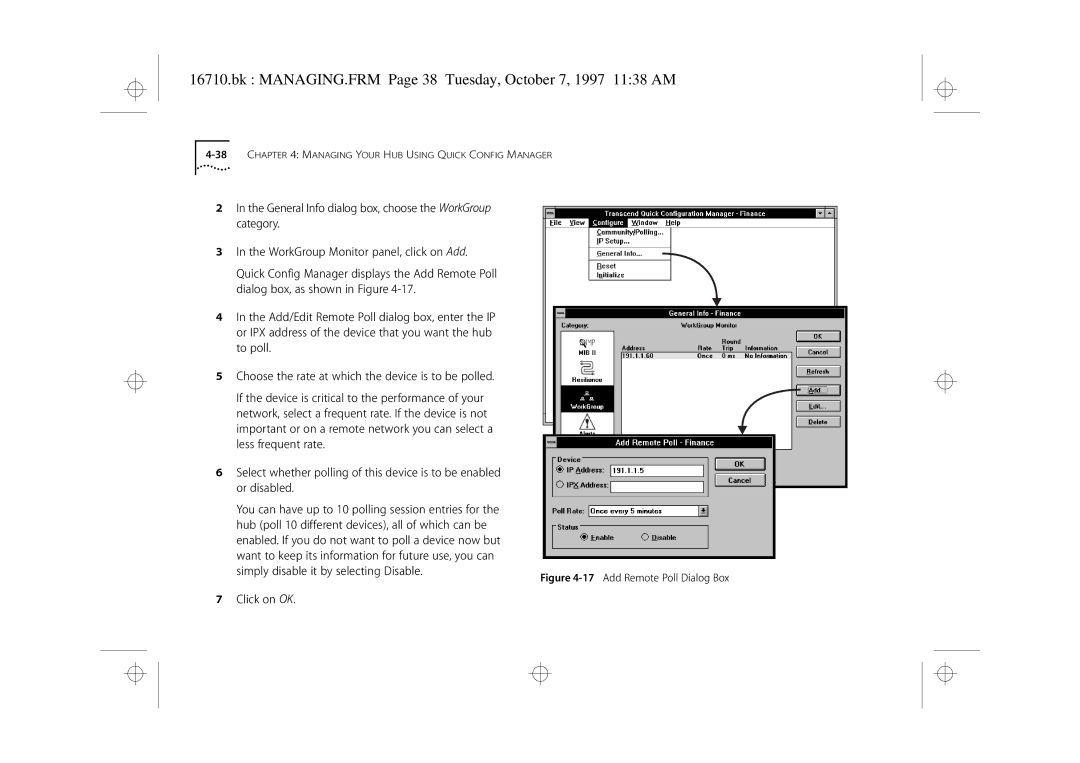 3Com 3C16710 Bk MANAGING.FRM Page 38 Tuesday, October 7, 1997 1138 AM, Simply disable it by selecting Disable Click on OK 