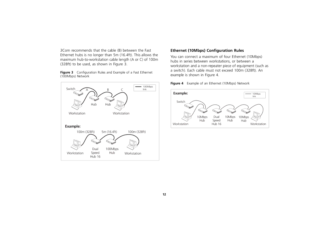 3Com 3C16751A manual Example, Ethernet 10Mbps Configuration Rules 