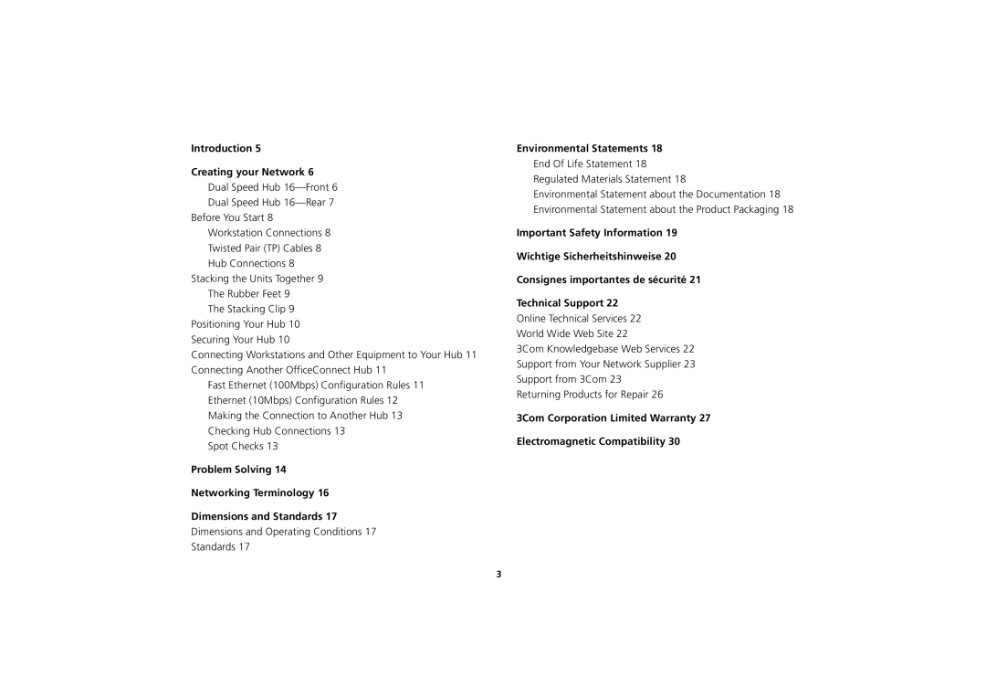 3Com 3C16751A manual Introduction Creating your Network 