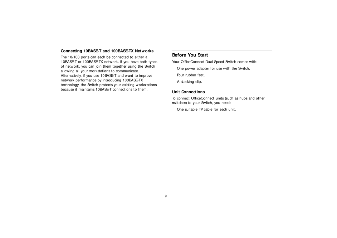 3Com 3C16791, 3C16790 manual Before You Start, Connecting 10BASE-T and 100BASE-TX Networks, Unit Connections 