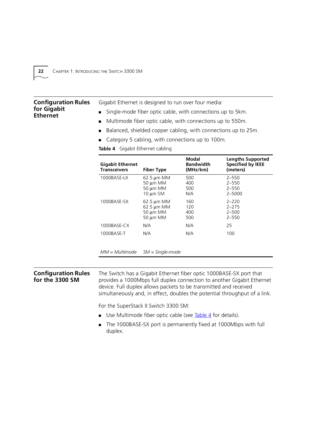 3Com 3C16987 manual Configuration Rules for Gigabit Ethernet 