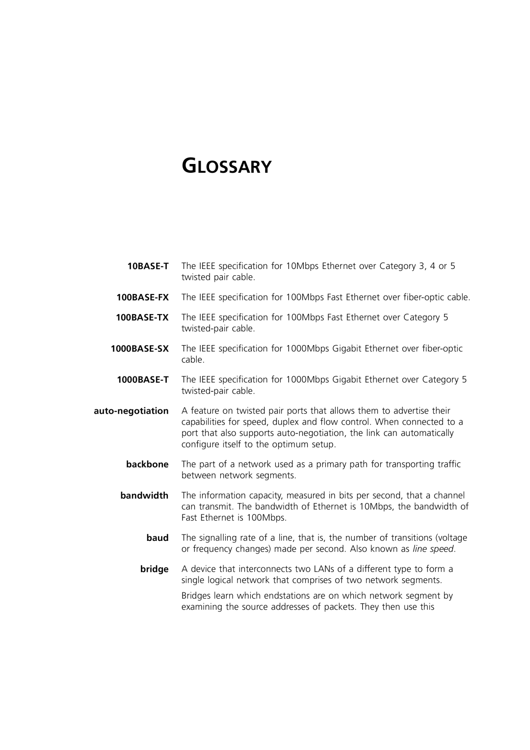 3Com 3C16987 manual Glossary 