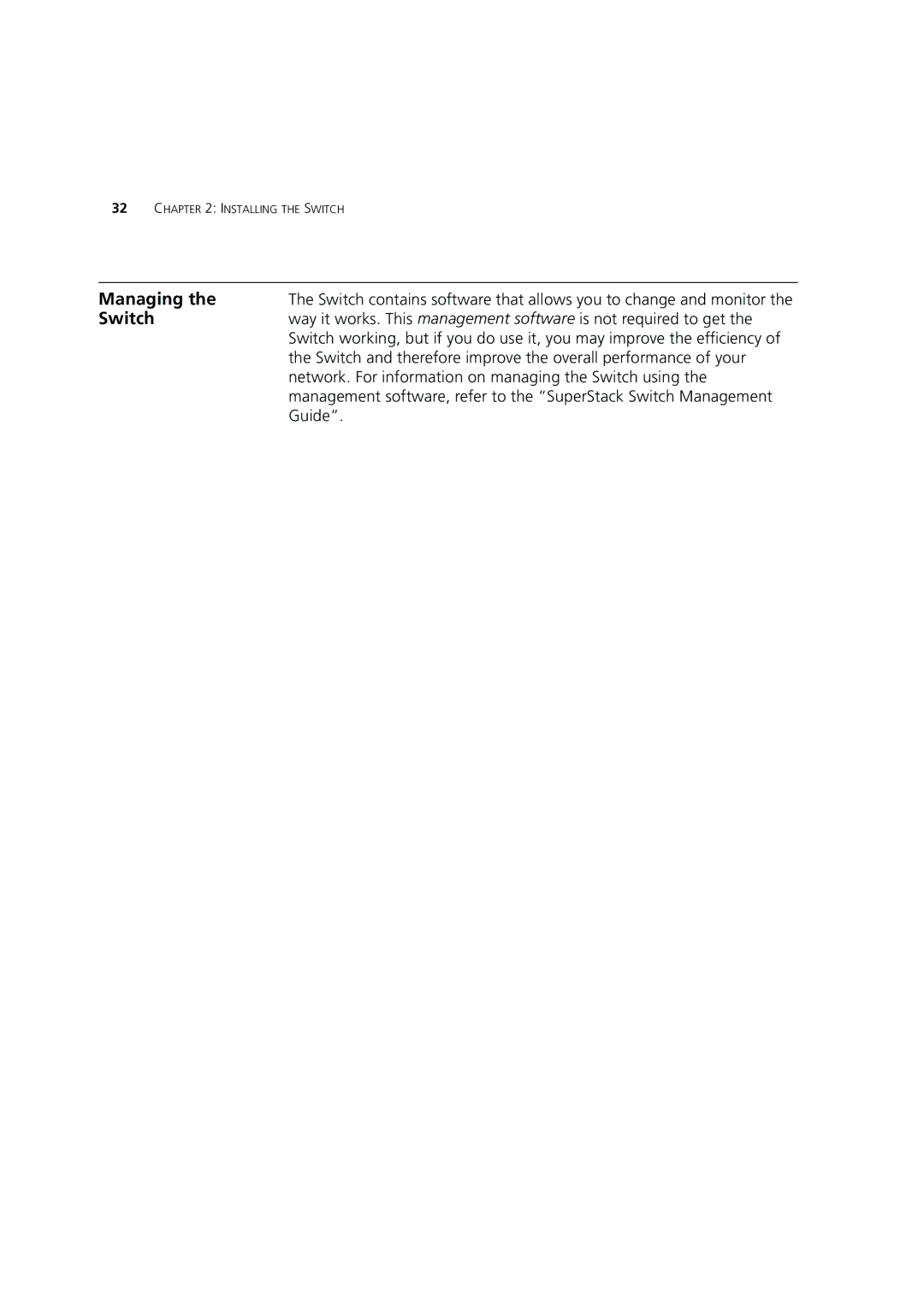 3Com 3C16987A manual Managing, Network. For information on managing the Switch using, Guide 