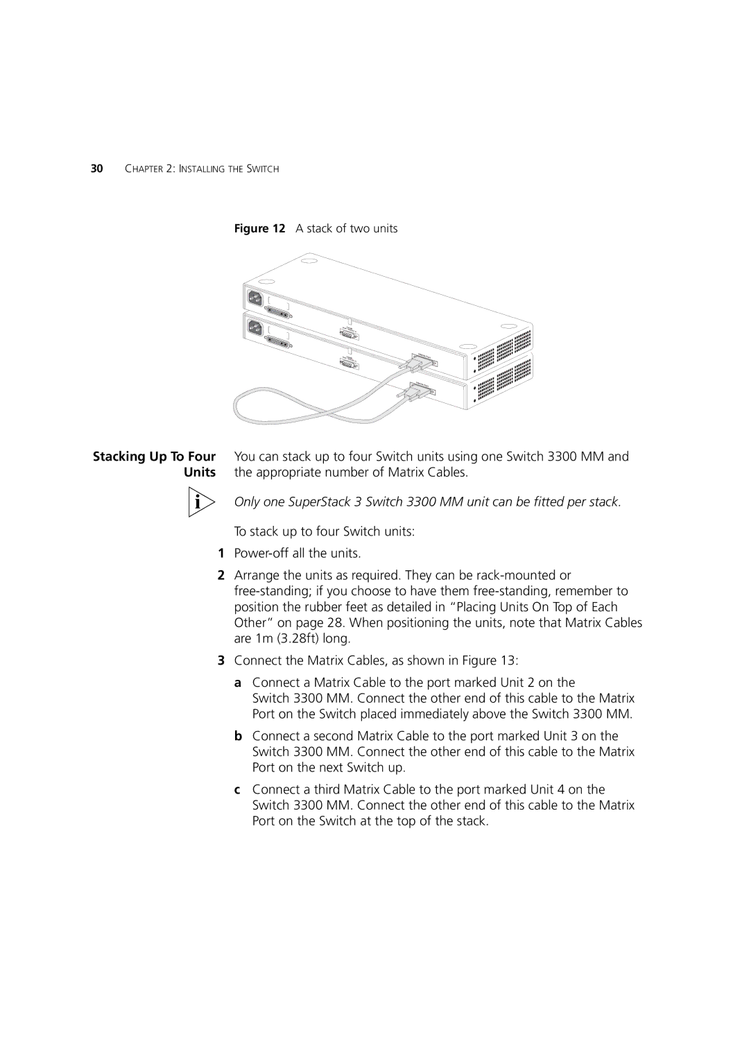 3Com 3C16986A, 3C16988A, 3C16987A, 3C16985B manual Stack of two units 