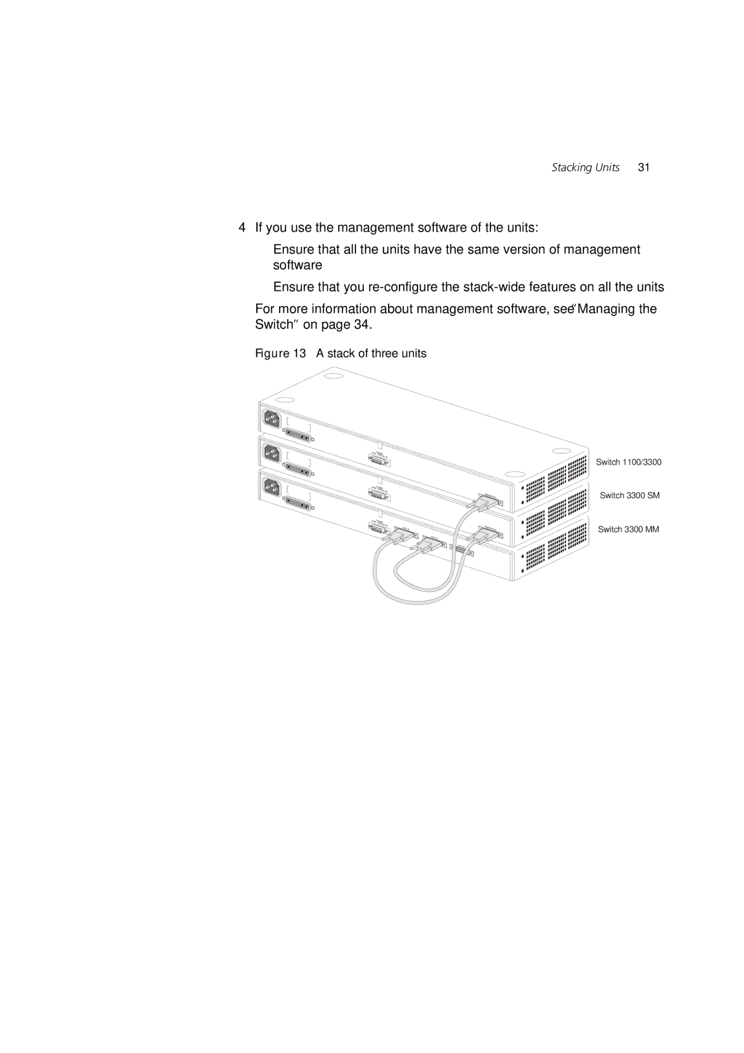 3Com 3C16985B, 3C16988A, 3C16987A, 3C16986A manual Stack of three units 