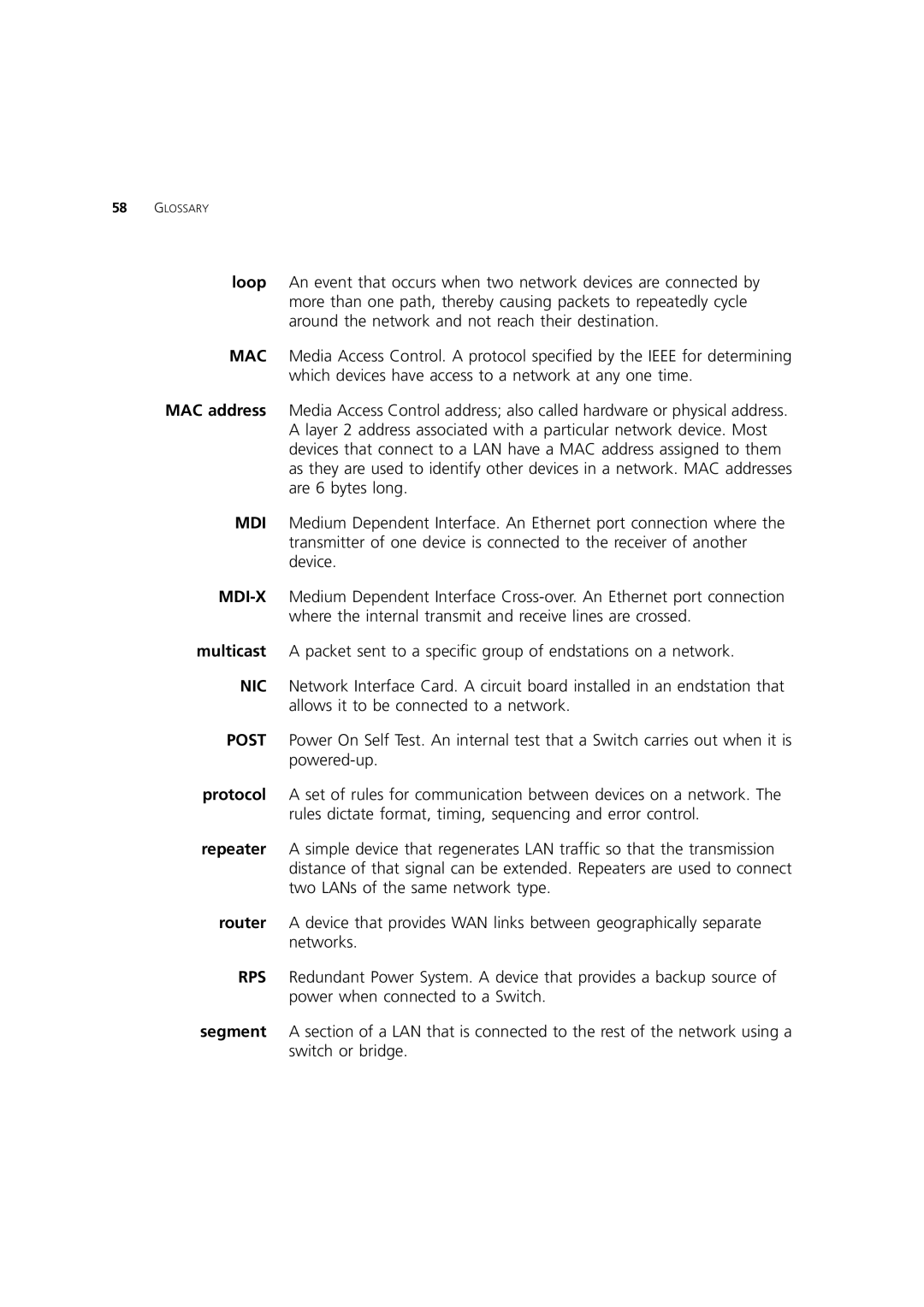 3Com 3C16986A, 3C16988A, 3C16987A, 3C16985B manual Glossary 