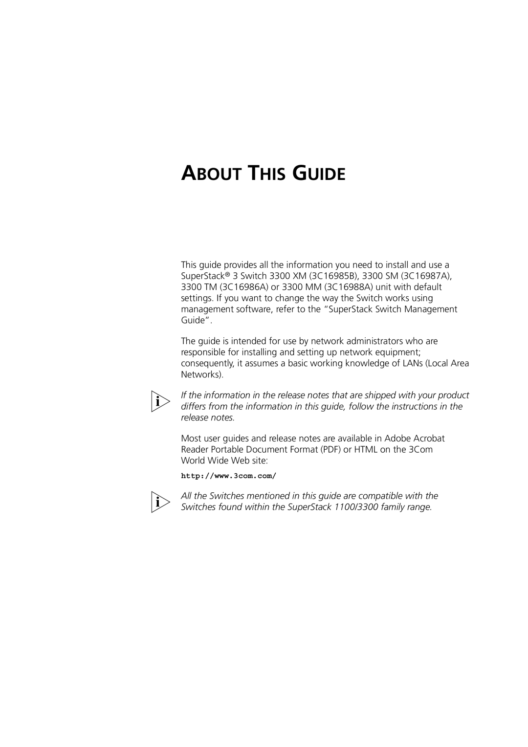 3Com 3C16985B, 3C16988A, 3C16987A, 3C16986A manual About this Guide 