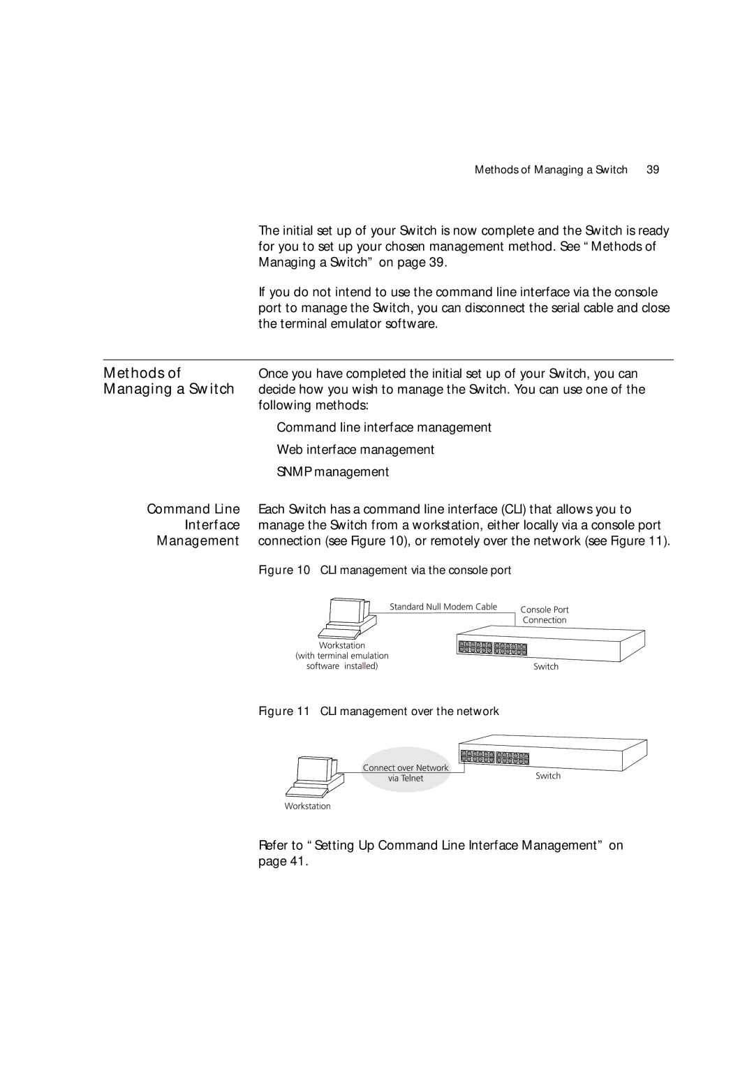 3Com 3C17204, 3C172203 manual Refer to Setting Up Command Line Interface Management on, CLI management via the console port 