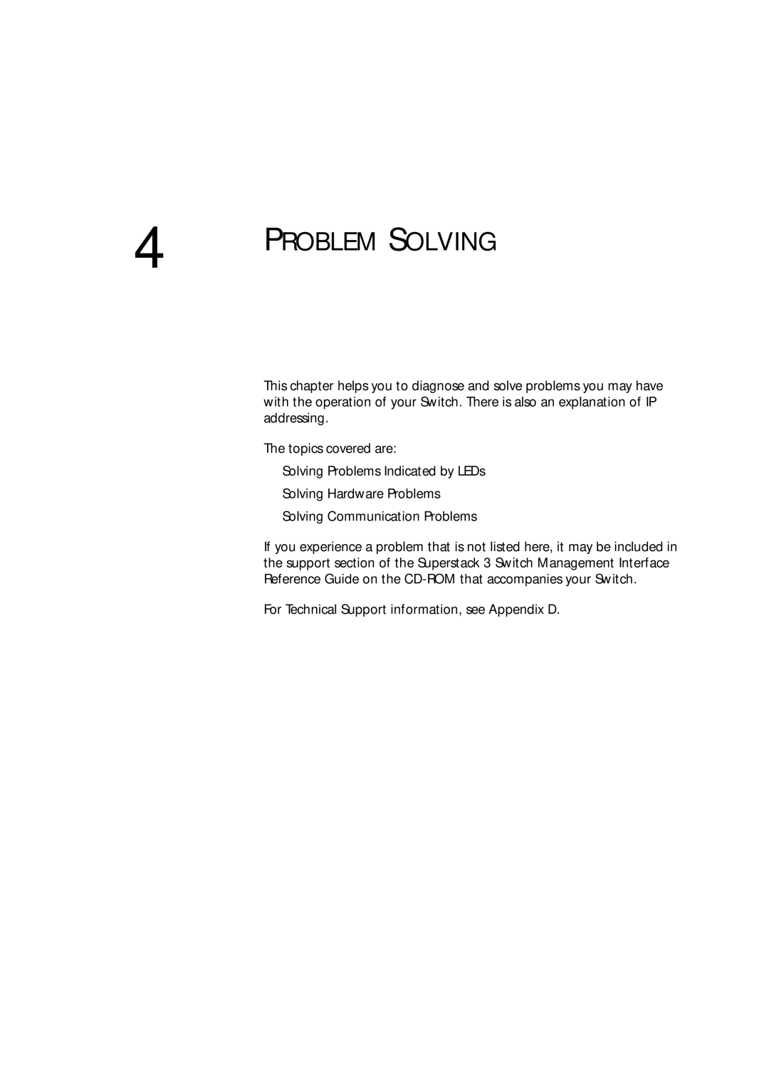 3Com 3C17204, 3C172203 manual Problem Solving, For Technical Support information, see Appendix D 