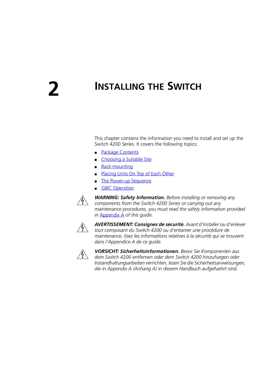 3Com C17302, 3C17300, C17304 manual Installing the Switch 