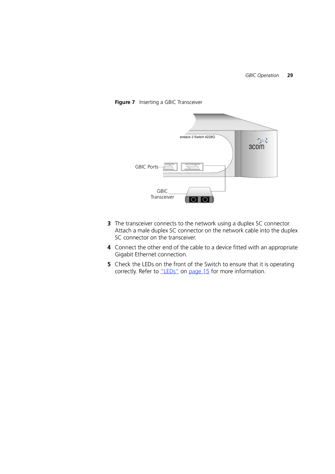 3Com C17304, 3C17300, C17302 manual Gbic 