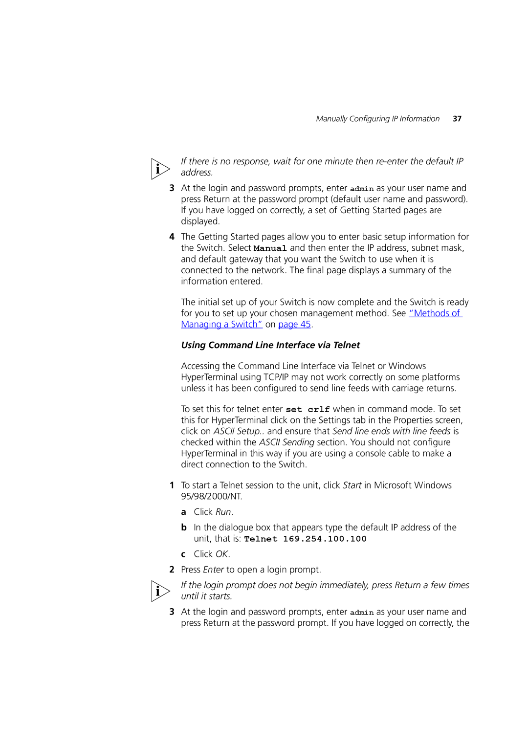 3Com C17302, 3C17300, C17304 manual Using Command Line Interface via Telnet 