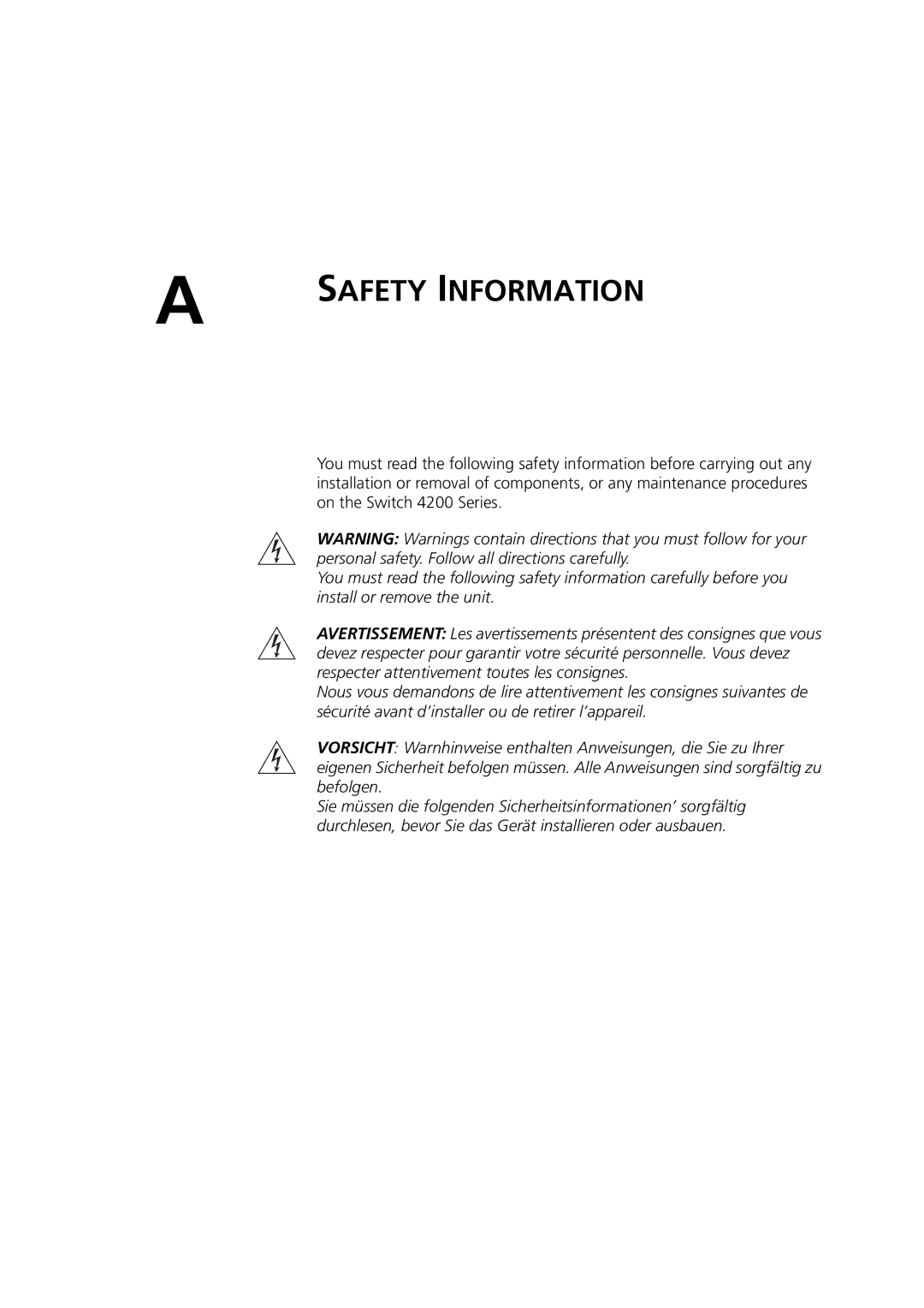 3Com C17304, 3C17300, C17302 manual Safety Information 