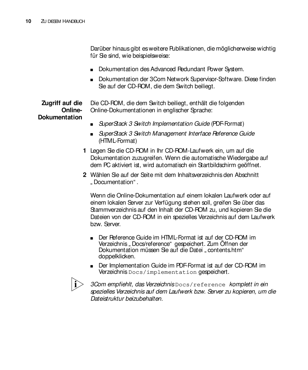 3Com 3C17302, 3C17304, 3C17300 manual Dokumentation 