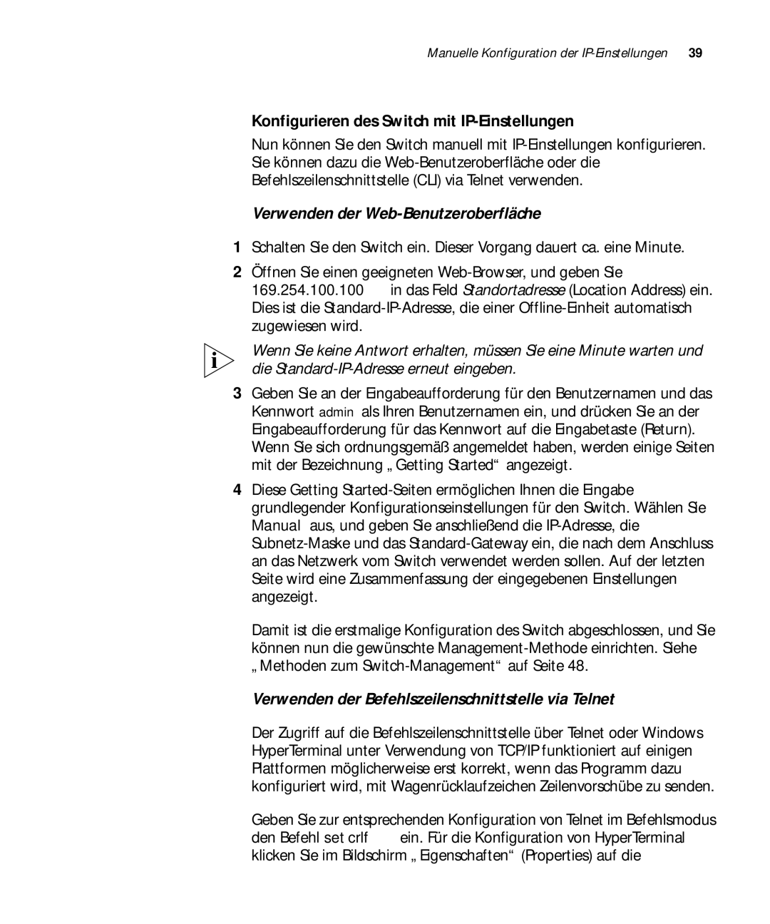 3Com 3C17304, 3C17302, 3C17300 manual Konfigurieren des Switch mit IP-Einstellungen, Verwenden der Web-Benutzeroberfläche 