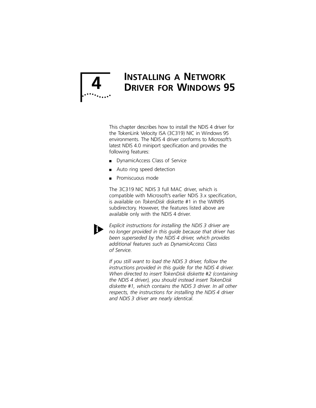 3Com 3C319 manual Installing a Network, Driver for Windows 